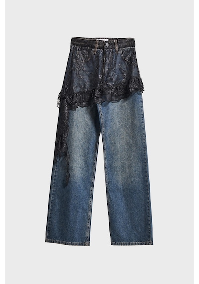 Itsbasic Kadın Kot Rengi 2w5-8 Straight Fit %100 Koton Dantel Detaylı Etek Özel Tasarım Denim Jean Mavi Itsbasic Kadın Kot Rengi 2w5-8 Straight Fit %100 Koton Dantel Detaylı Etek Özel Tasarım Denim Jean Mavi