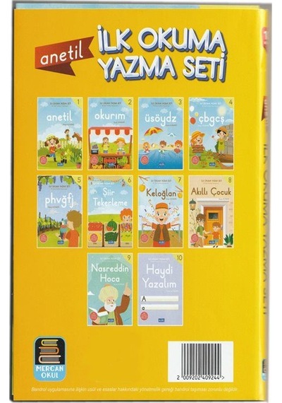 1.sınıf Anetil İlk Okuma Yazma Seti 10 Kitap Renkli Resimli D...