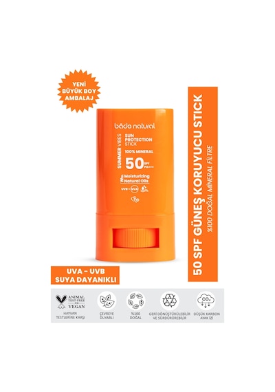 Bade Natural Mineral Filtreli ve Yüksek Koruyucu Doğal Stick Güneş Kremi SPF50 16 G Bade Natural Mineral Filtreli ve Yüksek Koruyucu Doğal Stick Güneş Kremi SPF50 16 G