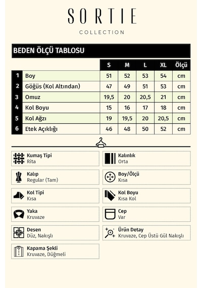 Sortie Collection Cebi Güllü Nakışlı Gömlek Bej