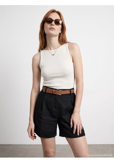 Dilvin 32774 Halter Yaka Top-ekru