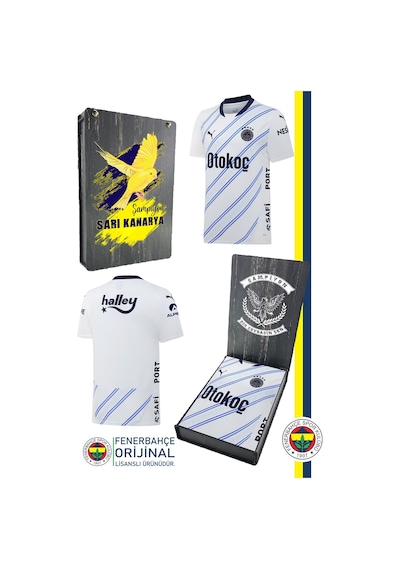 Fenerium Fenerbahçe 24/25 Beyaz Forma Kanarya Baskılı Ahşap Kutulu 057 Beyaz