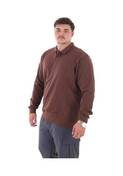 Erkek Büyük Beden 115-155 Kilo Arası İçin Uygun Uzun Kol Polo Yaka Mevsimlik Sweatshirt Kahverengi Erkek Büyük Beden 115-155 Kilo Arası İçin Uygun Uzun Kol Polo Yaka Mevsimlik Sweatshirt Kahverengi