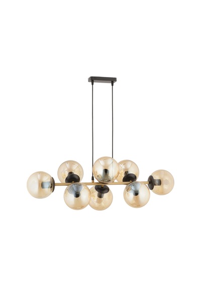 Cross 8'li Eskitme Bal Rengi Glob Camlı Modern Sarkıt Avize Oturma Odası Salon Eskitme Eskitme