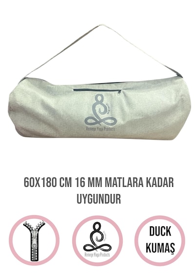 Mat Taşıma Çantası Yoga Fitness Silindir Antrenman Çantası + 2 Adet Mat Toplama Lastiği Su Yeşili