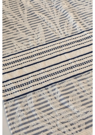 %100 Pamuk Havlu Peştemal, Yaprak Jakarlı, Saçaklı Plaj Ve Banyo Havlusu 90x170 Cm - İndigo Indıgo Indigo