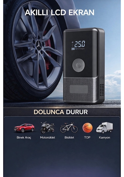 Syotech Dk002 10.000 Mah Taşınabilir Araç Akü Takviye Cihazı Ve Hava Kompresörlü