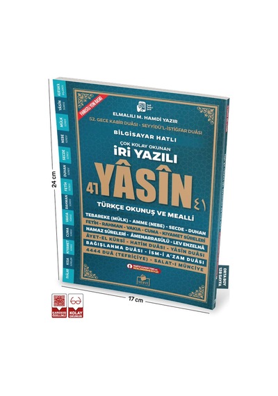Yasini Şerif Arapça Türkçe Okunuşlu Ve Mealli İri Yazılı Orta Boy