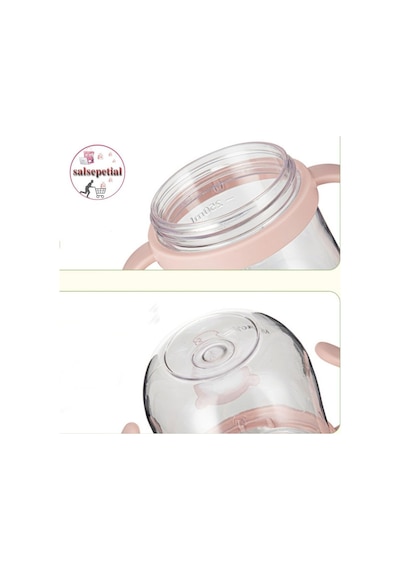 250ml Figürlü Pipeti Suluk Bebek Matara Sevimli Su Şişesi Bebek Pipetli Biberon Matara Pembe