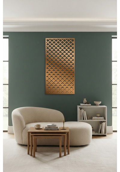 Pul Dekoratif Panel Metal Duvar Tablosu - Duvar Sanatı - Duvar Dekoru - Bronz