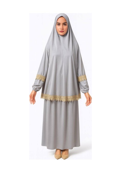 Aldaıyr Namaz Kıyafetleri 2 Parça Gri