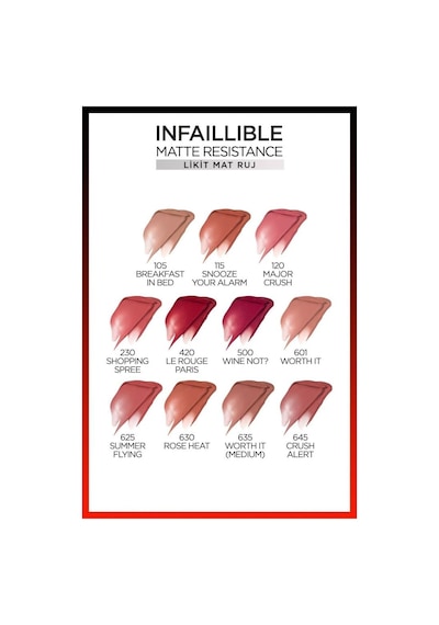 L'Oréal Paris Infaillible Matte Resistance Likit Mat Ruj 420 Le Rouge Paris