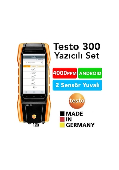 Testo 300 Baca Gaz Analiz Cihazı Akıllı Dokunmatik Ekran