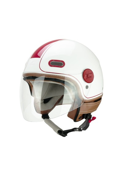 Cgm 191v Pix Vintage Bianco Bordeaux Lunga Açık Kask Beyaz-kırmızı Kırmızı-beyaz