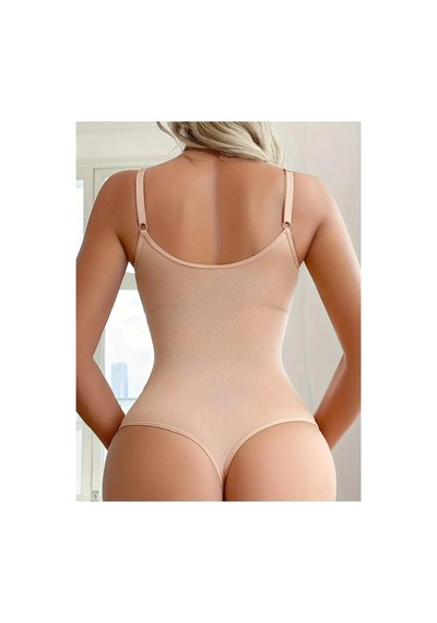 String Zıbın Sıkılaştırıcı Toparlayıcı Örme Kumaş Body 9052 Bej