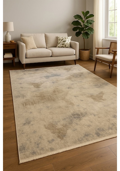 Raschel Carpet Premium Seri Kahve-mavi Triko Akrilik Jüt Taban Doğal Halı Yolluk Oturma Odası Halı 1735a Altın