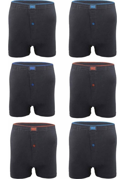 Tutku Penye Düz Boxer 117 6'lı Paket Füme Füme Xxl Çok Renkli