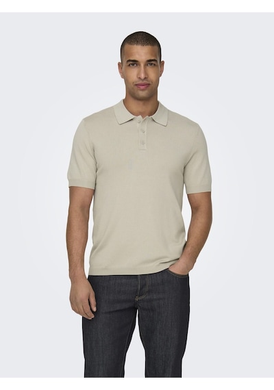 Only & Sons Erkek Regular Fit Polo Yaka Bej Triko T-shirt - 22022219 Bej