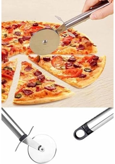 Metal Saplı Pizza Ruleti: Paslanmaz Çelik Pizza Kesme Bıçağı, Profesyonel Kesim İçin Dayanıklı Tasarım