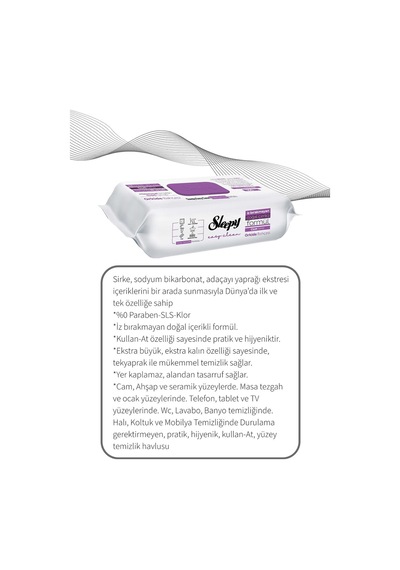 Sleepy Easy Clean Orkide Bahçesi Yüzey Temizlik Havlusu 100' Lü X3 Tekli