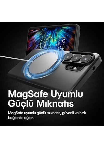 Galaxy S26 İçin Matt Flex Serisi Magsafe İle Uyumlu Yükseltilmiş Lens Çerçeveli Ultra Güçlü Darbeye Dayanıklı Yumuşak Silikon Kılıf Beyaz, Galaxy S26 50 x 22