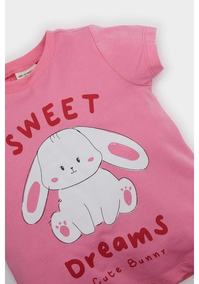 Defacto %100 Pamuklu Pijama Takımı Kız Bebek E4646A525SM Pembe