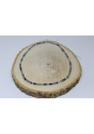 Yasamtohumu Florit Taşı Rondela Faset Kesim 3.5*2.5 MM Yarım Dizi 17  CM Çok Renkli