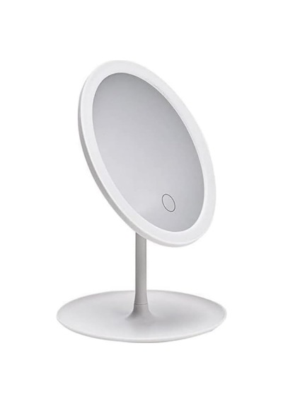 Led Işıklı Makyaj Aynası, Dokunmatik Kontrol, Beyaz, Masa Üstü, 30cm Yükseklik, 17.5cm Çap, Ayarlanabilir Açı Genel