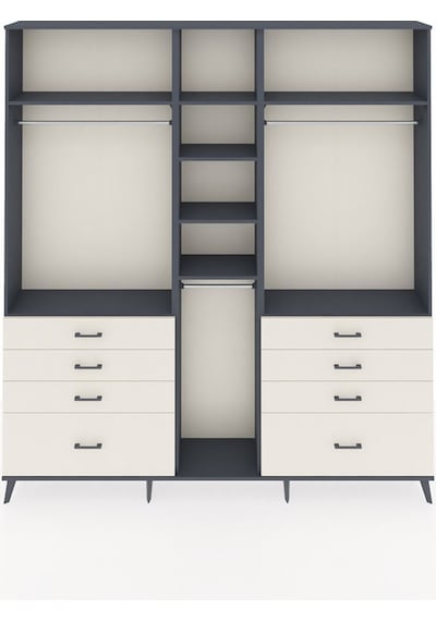 Arges Dolap 8 Raflı 8 Çekmeceli 3 Askılı 220x30x243 Antrasit-antrasit/aytaşı Antrasıt/aytası Arges Dolap 8 Raflı 8 Çekmeceli 3 Askılı 220x30x243 Antrasit-antrasit/aytaşı Antrasıt/aytası