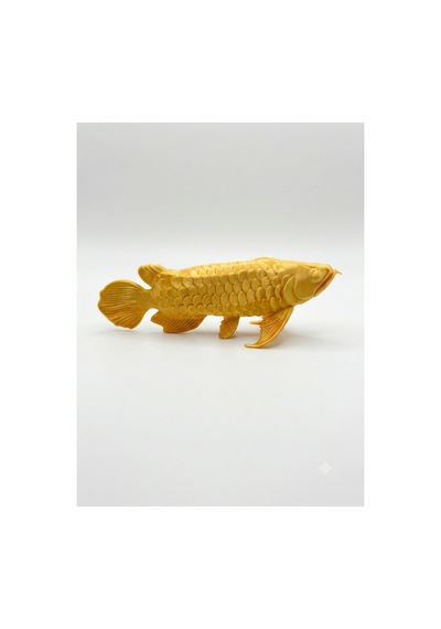 3d Baskı Feng Shui Arowana Balığı Dekoratif Biblo 20x8 Cm Bereket, Bolluk Ve Şans Sembolü Gold Renk
