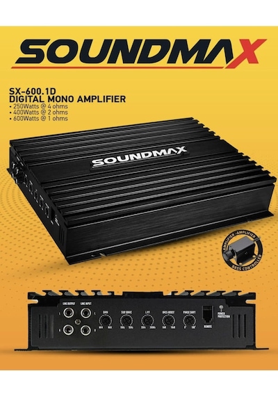 Soundmax Mono Amfi - Soundmax Sx-600.1d Bass Anfisi - 600rms