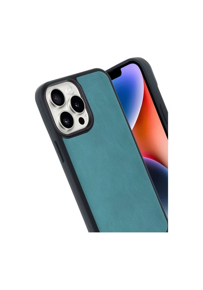 Apple İphone Uyumlu 14 Pro Max Kılıf Aras Deri Kapak - Açık Yeşil Çokrenkli