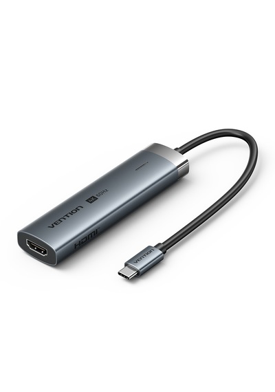 Vention 6'sı 1 Arada Alüminyum Alaşımlı Type-c Hub Çoklayıcı - 4k Hdmı 3xusb 3,0 Usb 3,2 Gen 1 Type-c Veri Pd Gri 0,15m