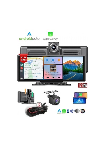 Nyf Mb-250 Dvr Kayıt Cihazı 10 İnç 4k Carplay Ve Android Uyumlu Çift Kameralı 128 Gb Wevolt