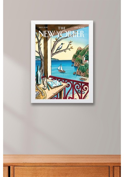 The New Yorker Çerçeveli Tablo April 18 2011 - Maria Kalman Tek Kişik Masa
