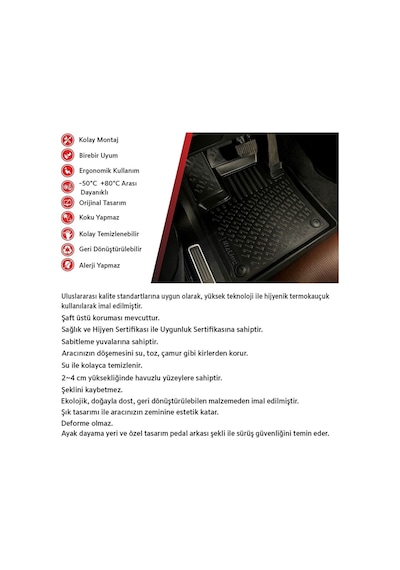 Rizline Mazda 3 3d Havuzlu Paspas 2003 / 2009 Rizline 8622578001904