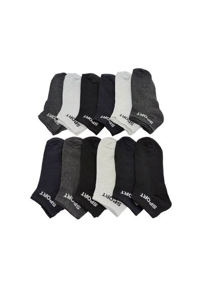 Leement Socks Unisex 12'li Yarım Konç Spor Çorap Ekonomik Beyaz