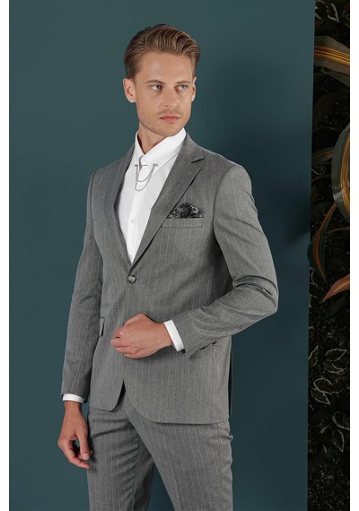 Efor C 652 Slim Fit Gri Spor Ceket Gri