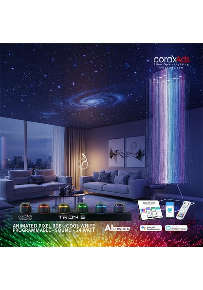 Salon Yıldız Tavan Ev Konut Fiber Optik Aydınlatma Kiti - Eko Çok Renkli