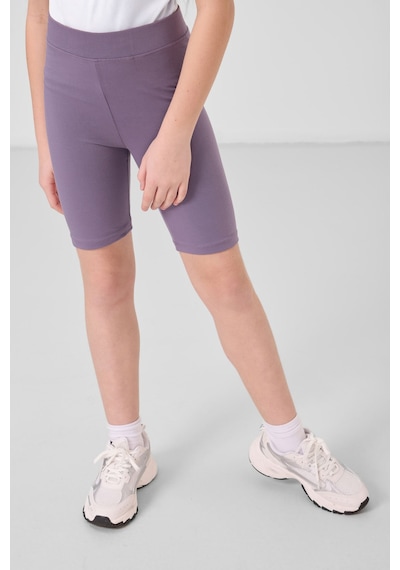 Tommylife Eflatun Pamuklu Kısa Paça Standart Fit Basic Kız Çocuk Tayt - 75188 Eflatun