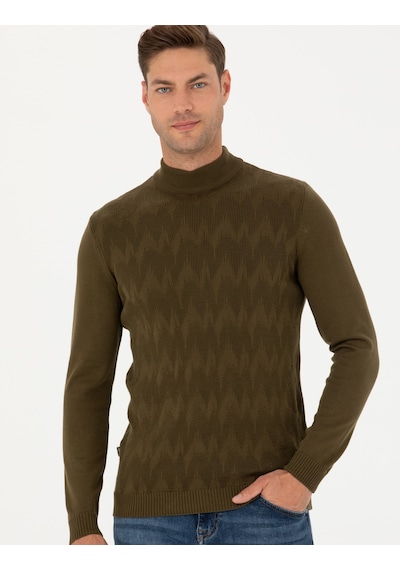 Pierre Cardin Erkek Haki Triko Kazak 50278099-vr027 Haki