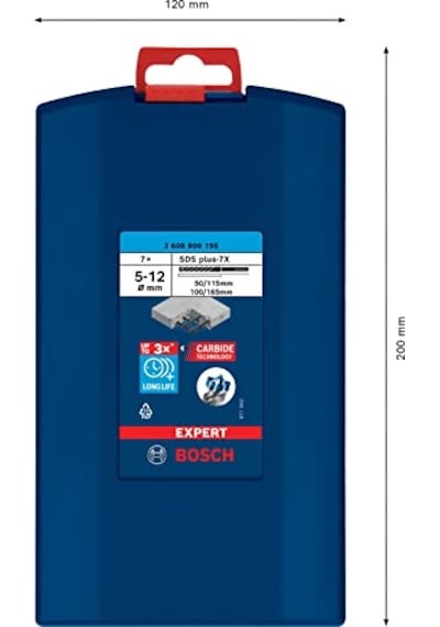 Ayrex Professional 7 Parça Expert Sds Plus-7x Kırıcı Delici Delme Uçları Yumuşak Taş, Sert Taş, Beton, Donatı