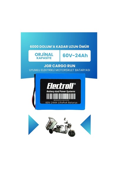 Jgr Cargo Run Uyumlu Batarya Standart Kapasite Lifepo4 60v 24ah Elektrikli Motorsiklet Bataryası