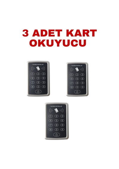 Sr-204 Em Max Kartlı Ve Şifreli Geçiş Sistemi Proximity Rfıd Kart Okuyucu 125 Khz 12/24v Ac/dc 3 Adet
