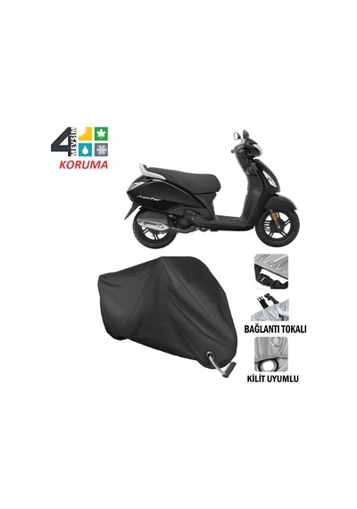 Tvs Jupiter Motosiklet Brandası ( Kilit Uyumlu - Siyah