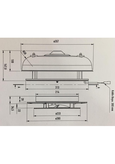 Havalandırma Motoru Turbo Havalandırma Mantar Tip 12 Volt