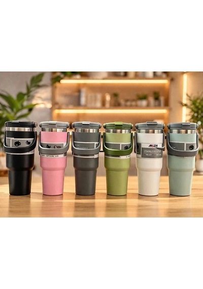 Zenvia 700 Ml Taşıma Kulplu Paslanmaz Çelik Termos Mug - Vakumlu Isı Yalıtımlı Bardak Alk4628 Znv2026 Çok Renkli