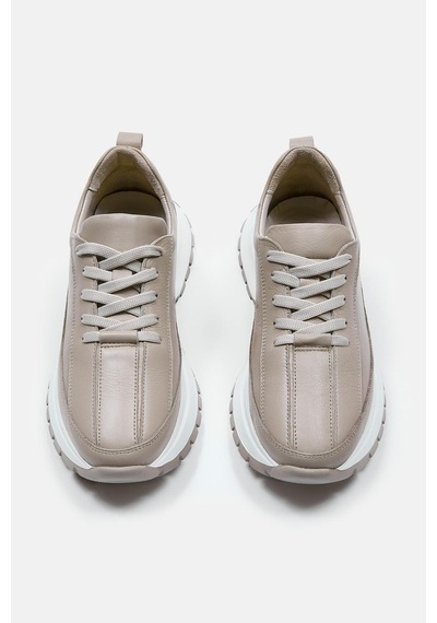 Cees Vizon Hakiki Deri Kadın Sneaker Vizon