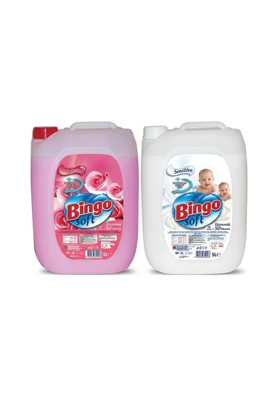 Bingo Soft Çamaşır Yumuşatıcı 5 Lt Gülpembe Ve Sensitive 2 Li 2'li Set