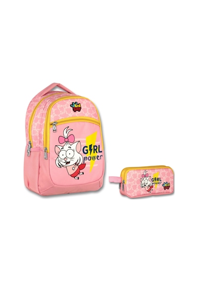 Ümit Çanta Kral Şakir Girl Power Kız Çocuk İlkokul Çantası Ve Kalem Çantası İkili Set